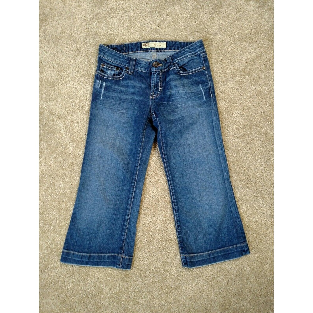 ❤️‍🔥Denim Blue Cropped Capri Jeans